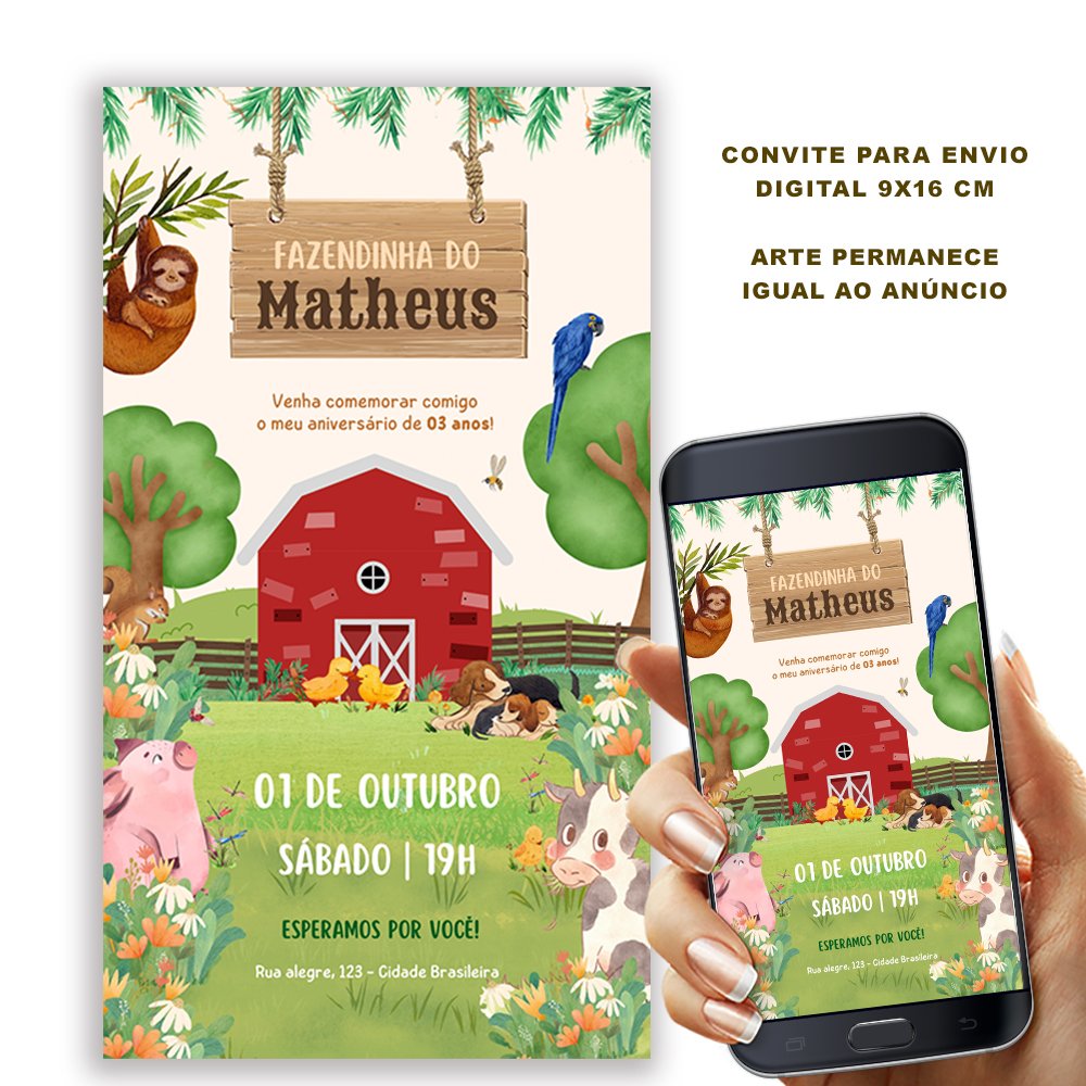 Convite Digital Fazendinha