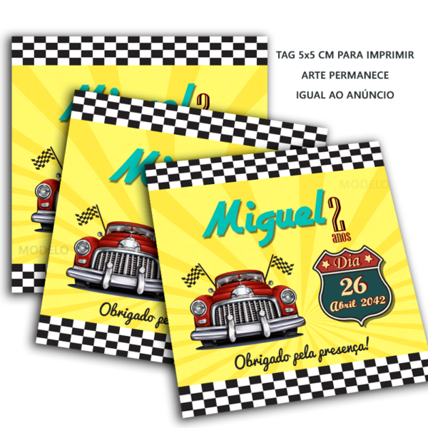 Tag Carro Vintage - 5X5 CM