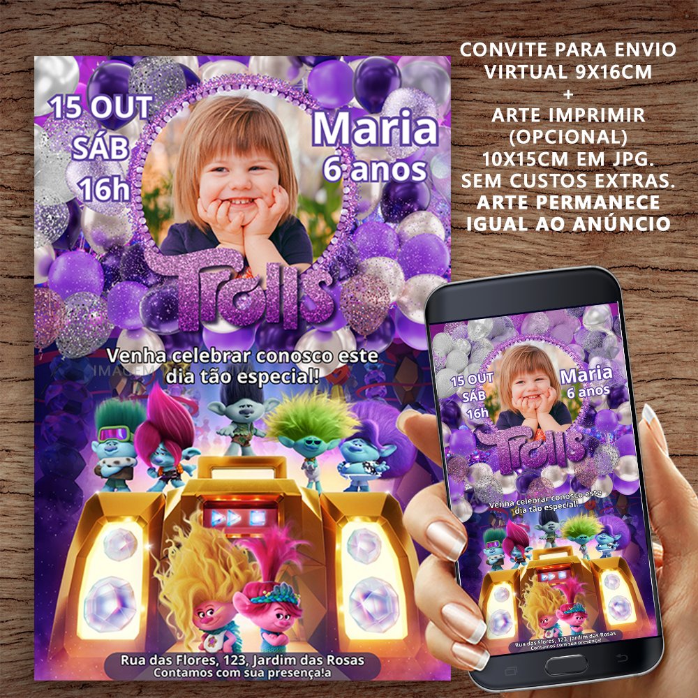 Convite Digital Trolls 4