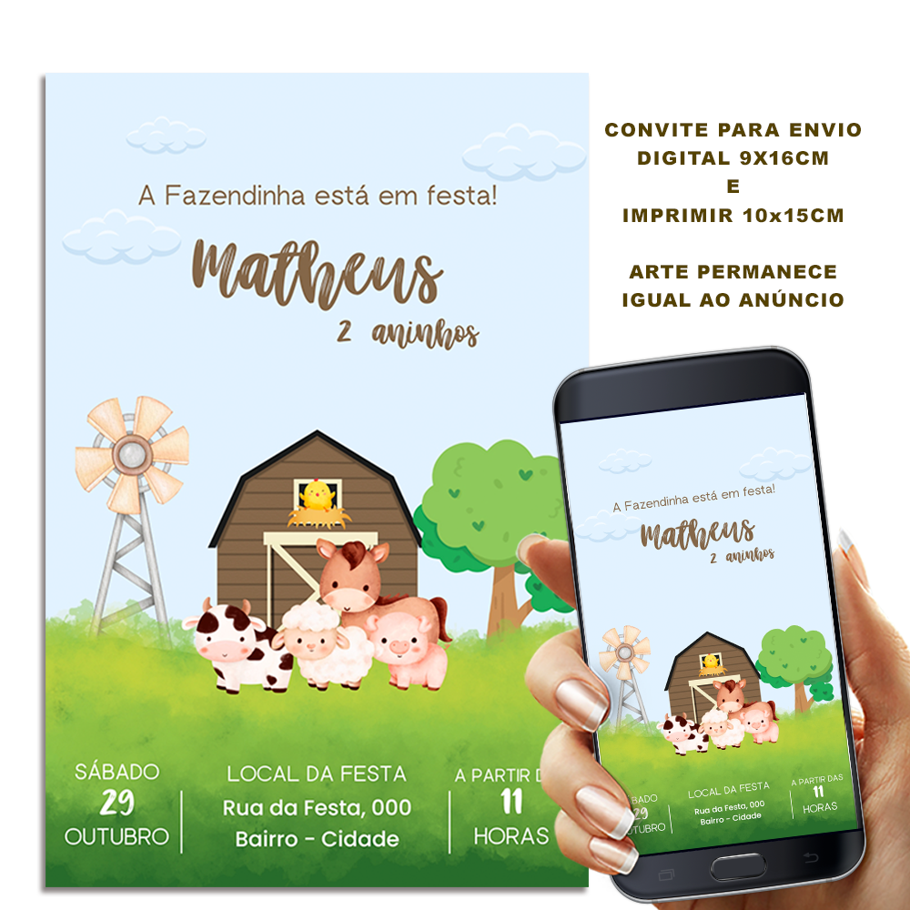 Convite Digital Fazendinha