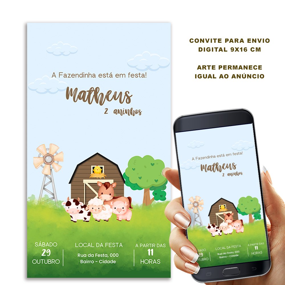 Convite Digital Fazendinha 2 Convite Digital Fazendinha