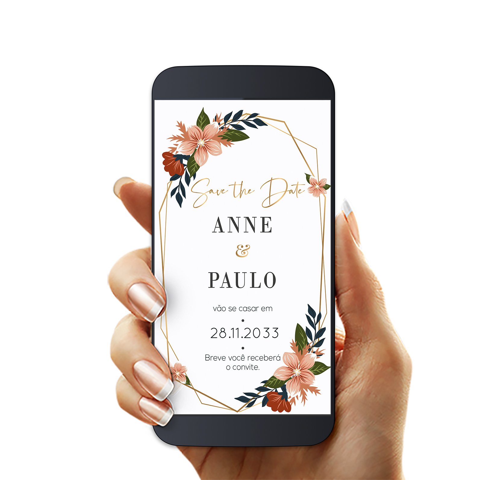 Save The Date Casamento Digital Floral