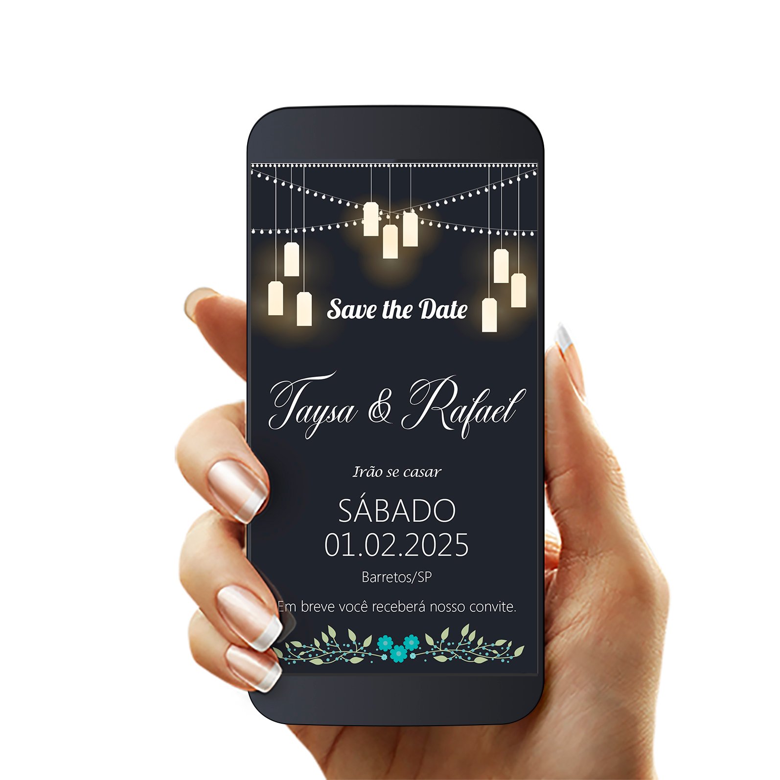save the date de luzinhas-preto-digital
